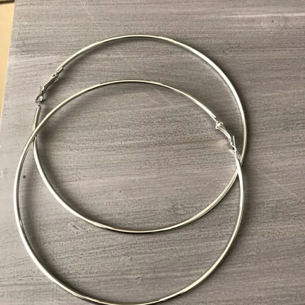 Silver Large Hoop Earrings